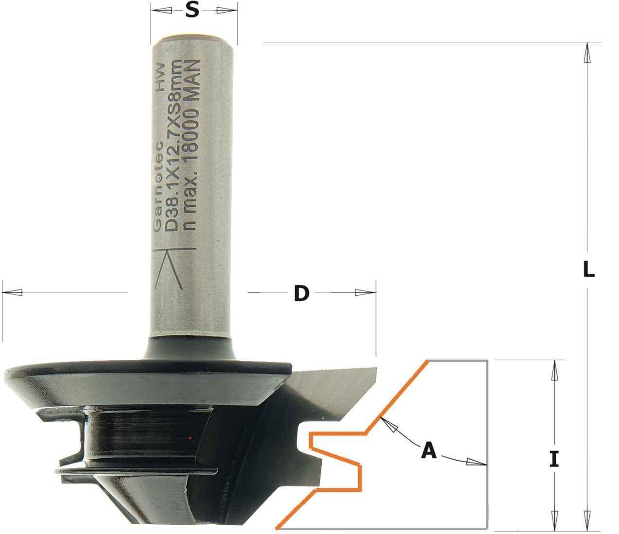 GRN Tools 955.104.11 Mitre 45° avec tige à angle droit 8 mm