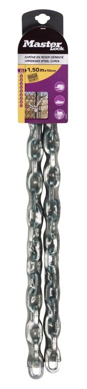 Masterlock 8020EURD Chaîne, acier avec vinyle, 10mm, 1,5m