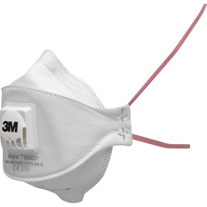 3M 1.21.15.933.25 9332+ P3 masque anti-poussière plissé avec soupape d'expiration FFP3 NR D 10 pièces