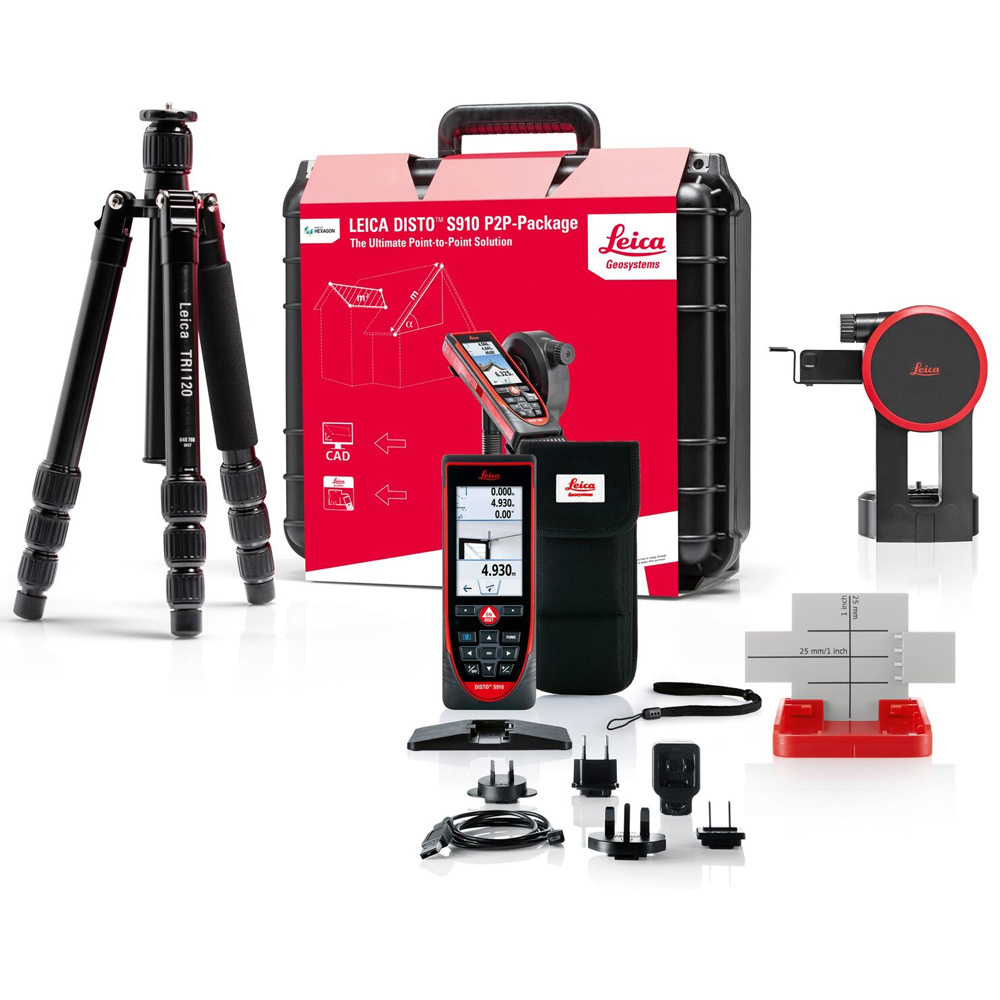 Leica 887900 Disto S910 P2P-Pack Lasermètre avec technologie de mesure 3D, wifi et plug-in pour AutoCAD 