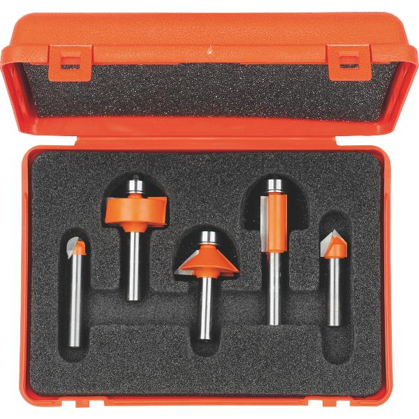 CMT 900.005.02 Jeu de 5 couteaux dans une boîte en pvc 8 mm HM