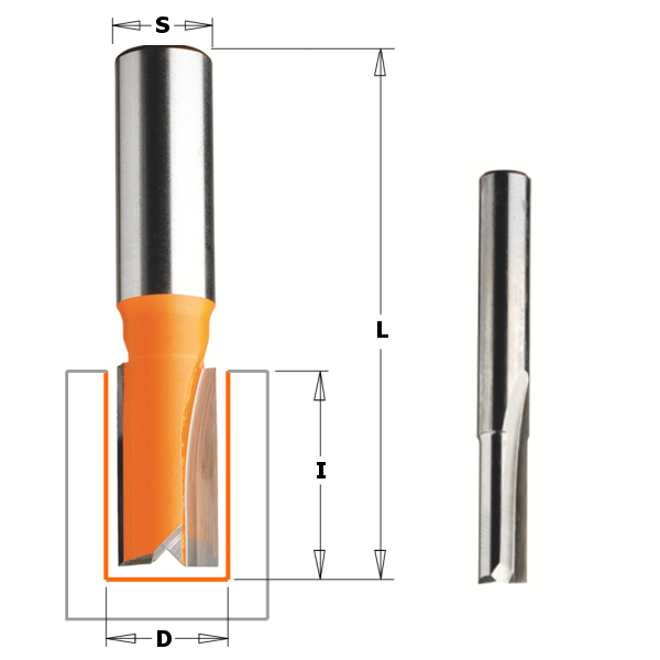 CMT 911.030.11 3 mm Fraise à défoncer avec 2 coupes droites, tige 8 mm