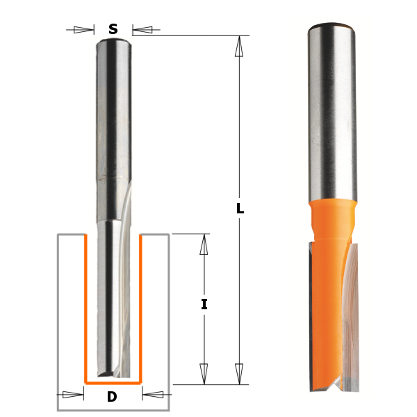 CMT 912.628.11 12,7 mm Fraise à rainurer avec têtes de coupe droites version extra longue - tige 12 mm