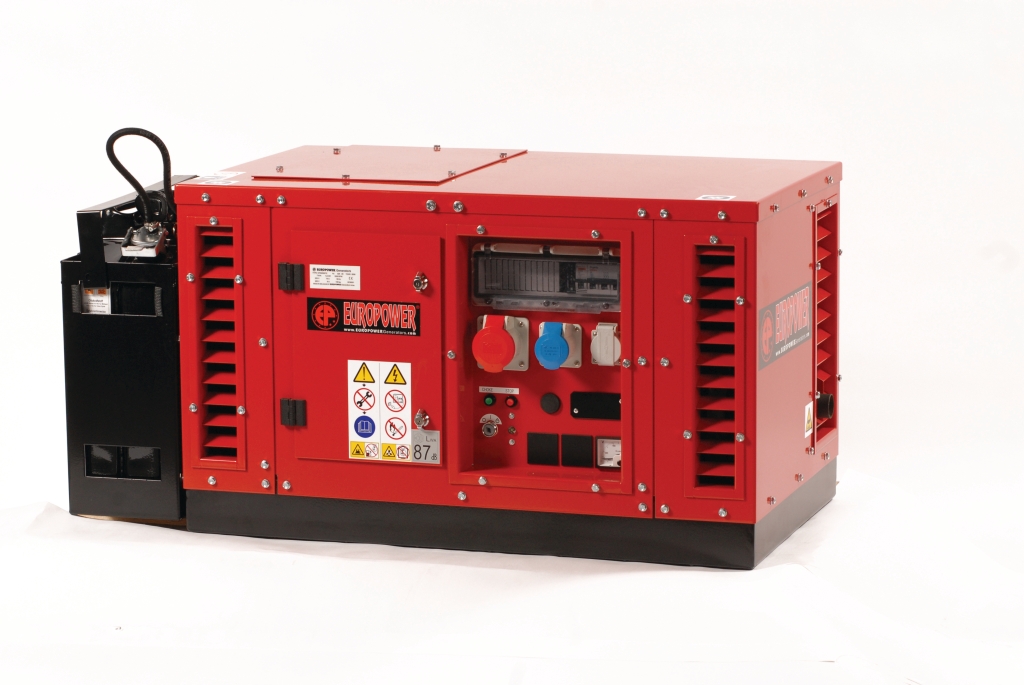 Europower 950000663 Groupe électrogène EPS6500TE 7 KVA avec moteur à essence refroidi par air 2x 230 Volt (16A) - 1 x 400 Volt (16A 5p.) démarrage électrique