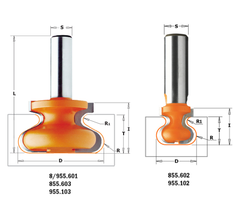 CMT 955.601.11 Fraise pour poignées 47,6 mm - Tige 12 mm