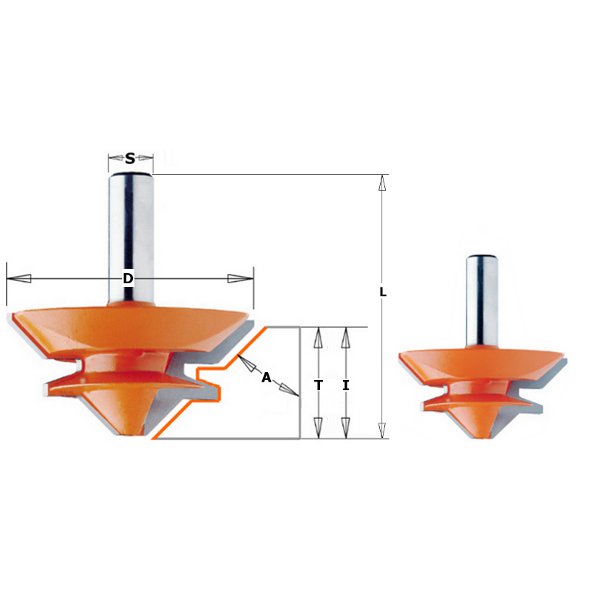 CMT 955.503.11 Fraise à onglets 45° à angle droit - tige 12 mm
