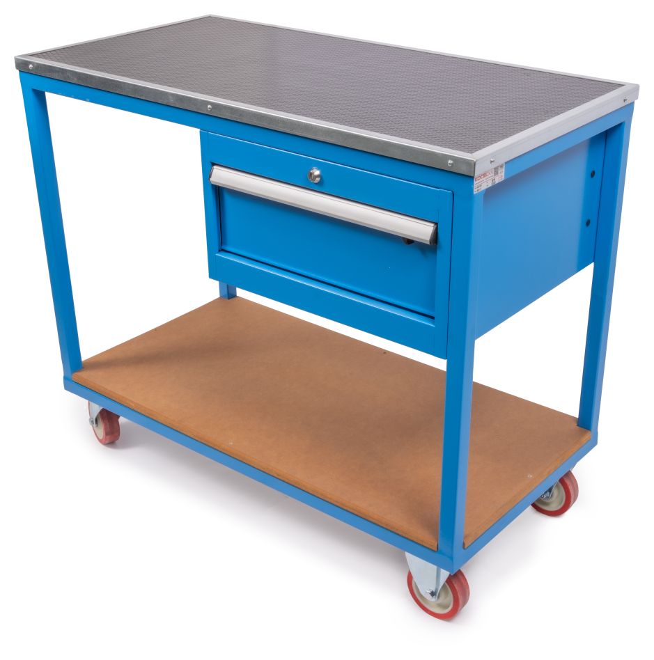 Huvema K8017 Table de travail mobile avec plan de travail en MDF 570 x 1120 mm