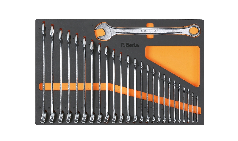 Beta 024500002 Plateau d''insertion souple comprenant des clés de combinaison de différentes tailles - 26 pièces