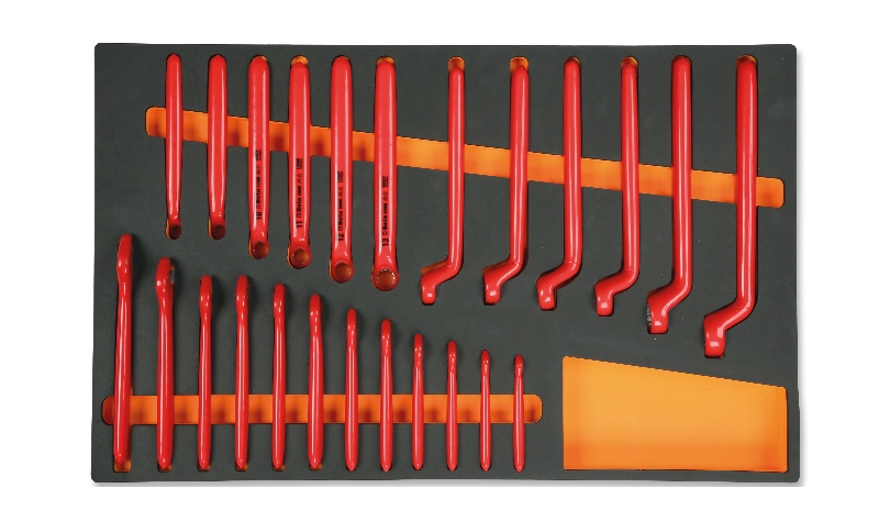 Beta 024500049 Plateau d''insertion souple comprenant une fourchette et des clés à molette - 24 pièces