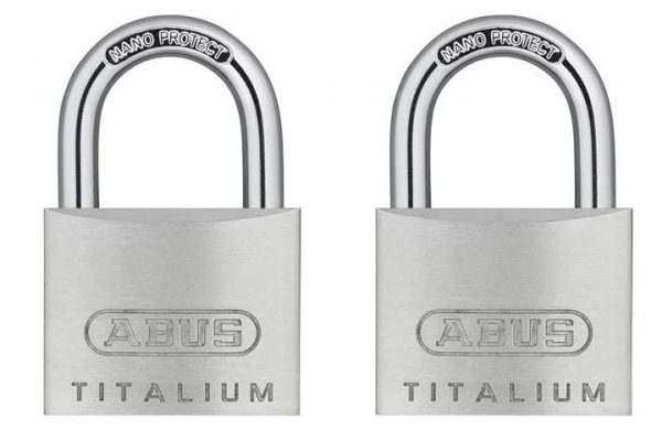 ABUS H64TI/30 TWINS C Titalium Cadenas, deux pièces, à verrouillage égal