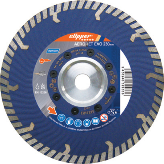 Norton Clipper 70184611561 AERO Jet evo Lame de scie diamantée 350 x 25,4 mm