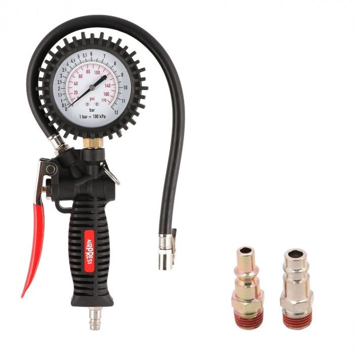 Airpress 42078 Pompe à pneus 12 bars avec embouts Euro et Orion