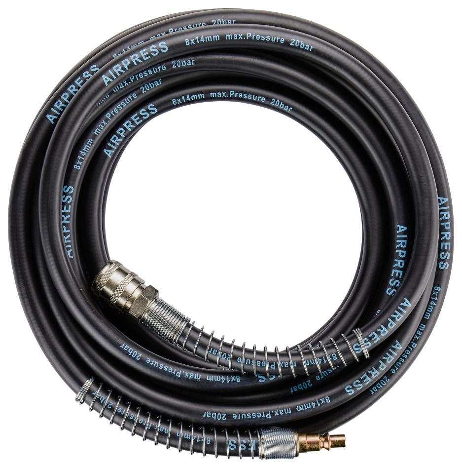Airpress 40490 Tuyau d''air 20 bar 1/4" 10 m 14 x 8 mm avec raccords