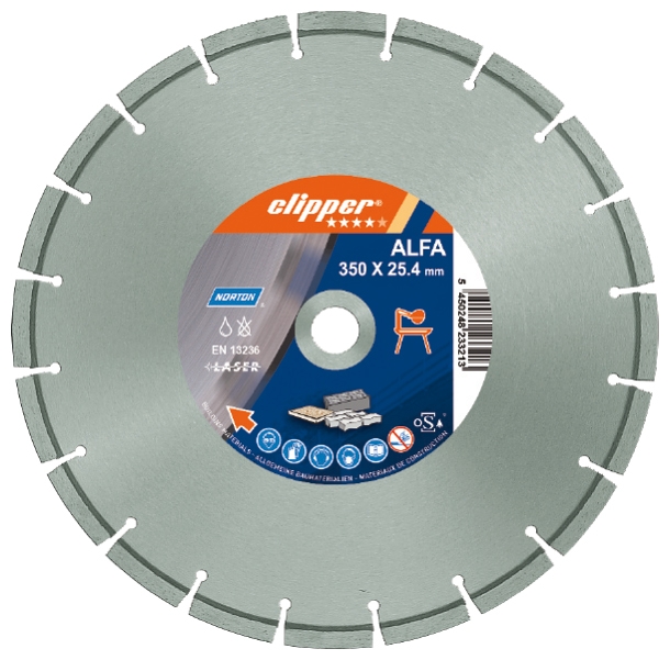 Norton Clipper 70184610679 Lame de scie diamantée ALFA 400 x 25,4 mm