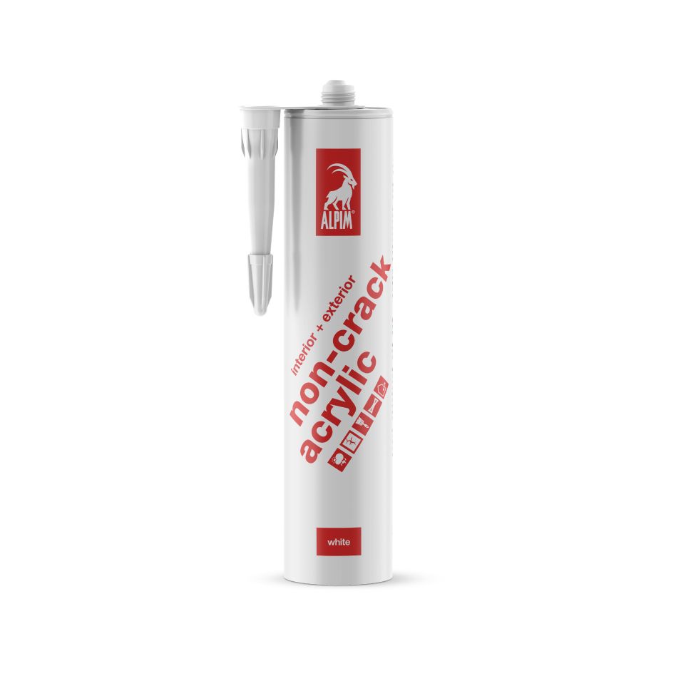 Alpim ALP002005 Mastic acrylique anti-fissures pour l'extérieur et l'intérieur, blanc, 310 ml