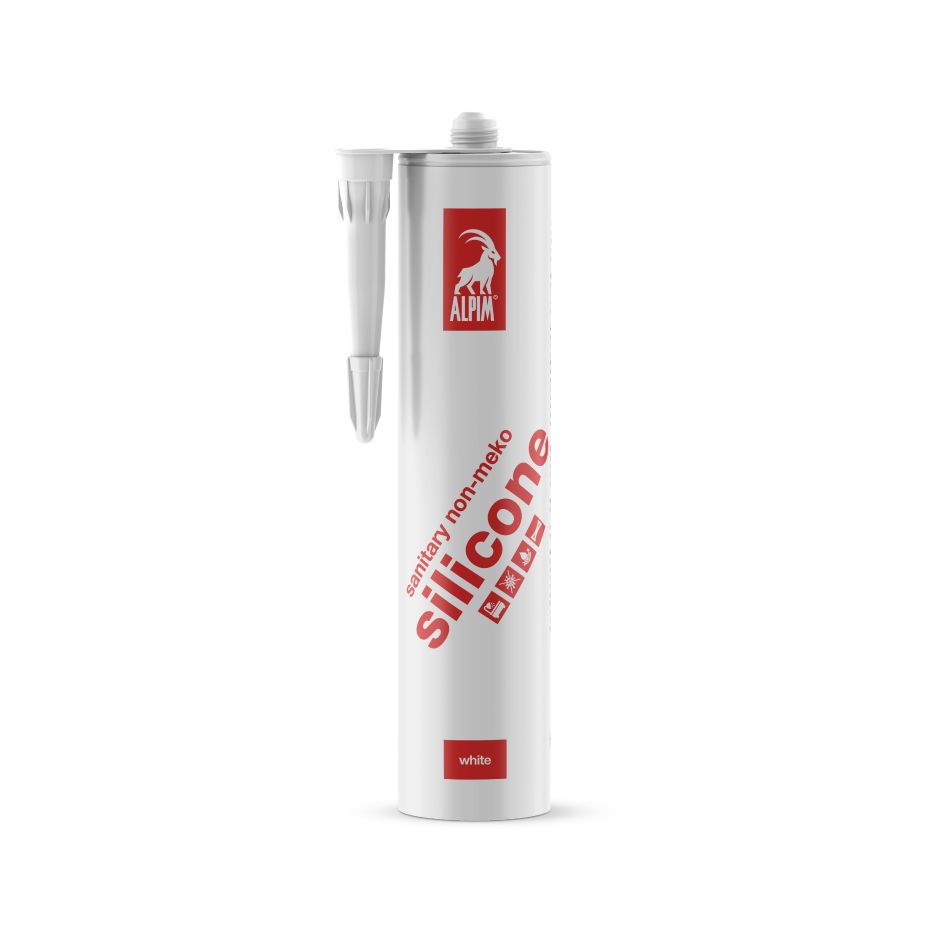 Alpim ALP002008 Mastic silicone sanitaire sans MEKO, blanc, 310 ml