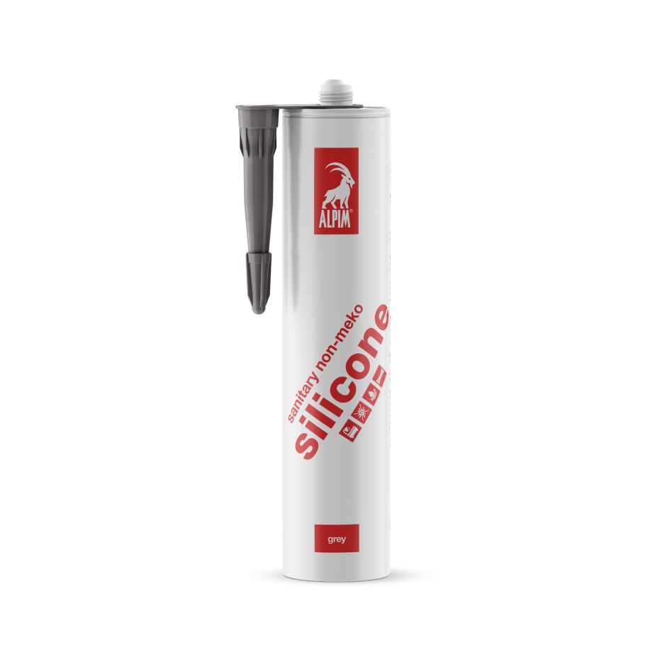 Alpim ALP002009 Mastic silicone sanitaire sans MEKO, gris, 310 ml