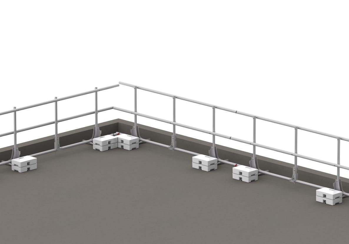 Altrex C500643 EP6 Protection de rive de toit 4 x 3 m, blocs de b&eacute;ton compris