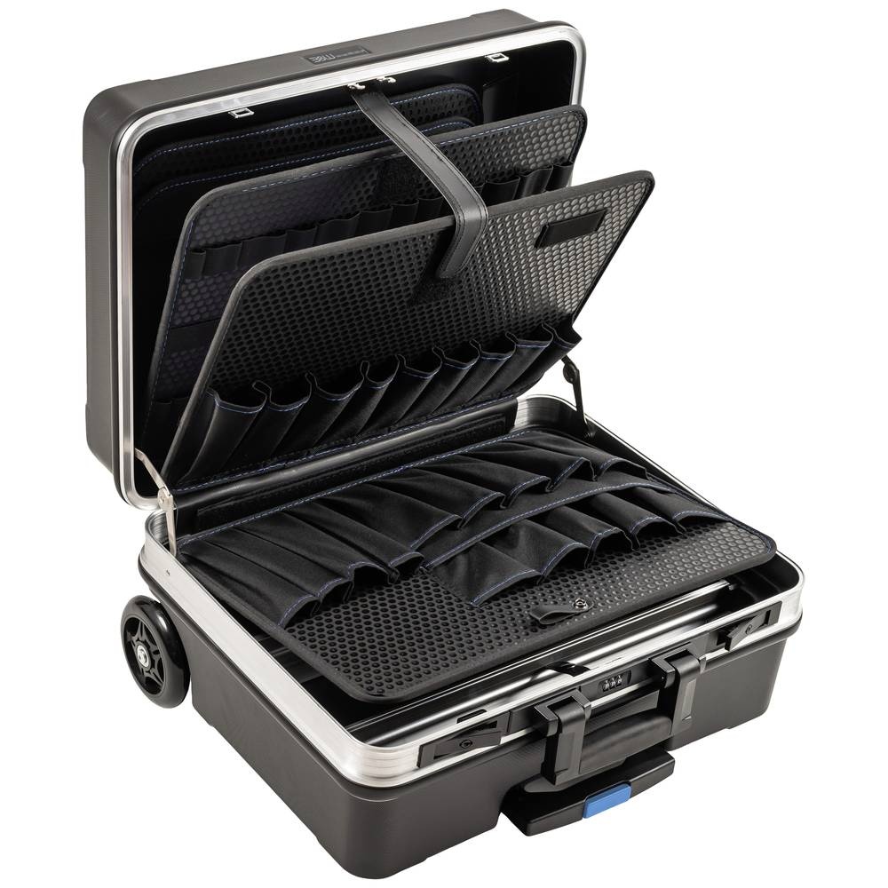B&W 3472094 Profi Case Go XL Mallette &agrave; outils &agrave; roulettes noire avec poches