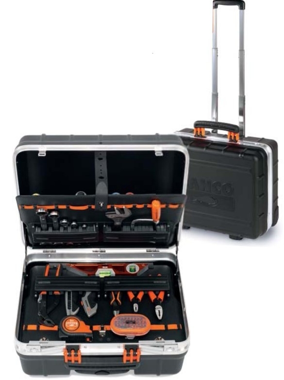Bahco 4750RCW011BNL Coffre à outils 55 pièces avec roues en caoutchouc