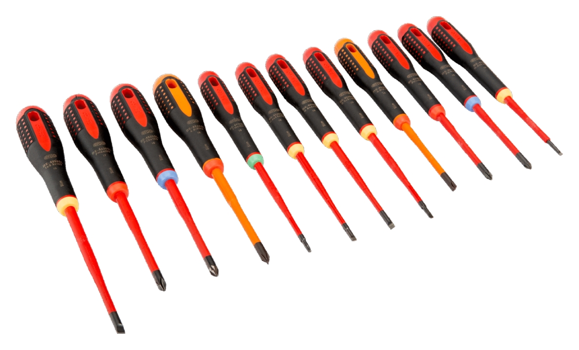 Bahco BE-9878SL ERGO™ Jeu de tournevis étroits isolés VDE avec manche à trois composants de 12 mm  12 pièces