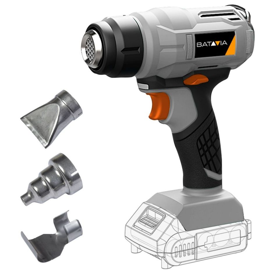 Batavia 7063519 Pistolet à air chaud sans fil MaxxPack 18V 550°C hors batterie et chargeur