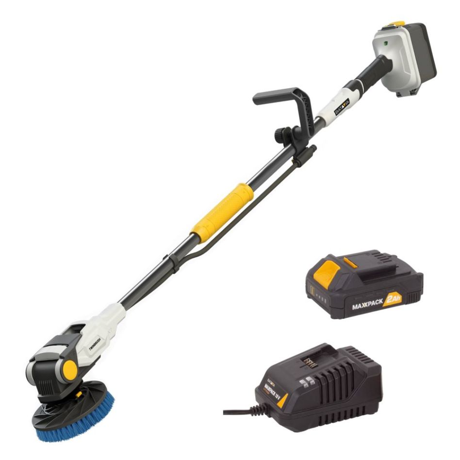 Batavia 7064532 MaxxPack 18V brushless Twin Brush SET Brosse de nettoyage de batterie incl. brosse bleue (1 x batterie 4Ah)