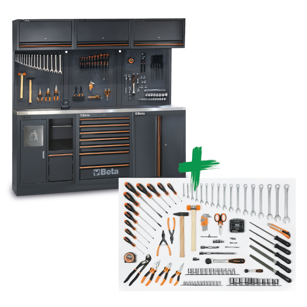 Beta 045009167 C45PRO 2.0 AX Equipement d'atelier avec assortiment d'outils universels Beta Worker 157 pièces