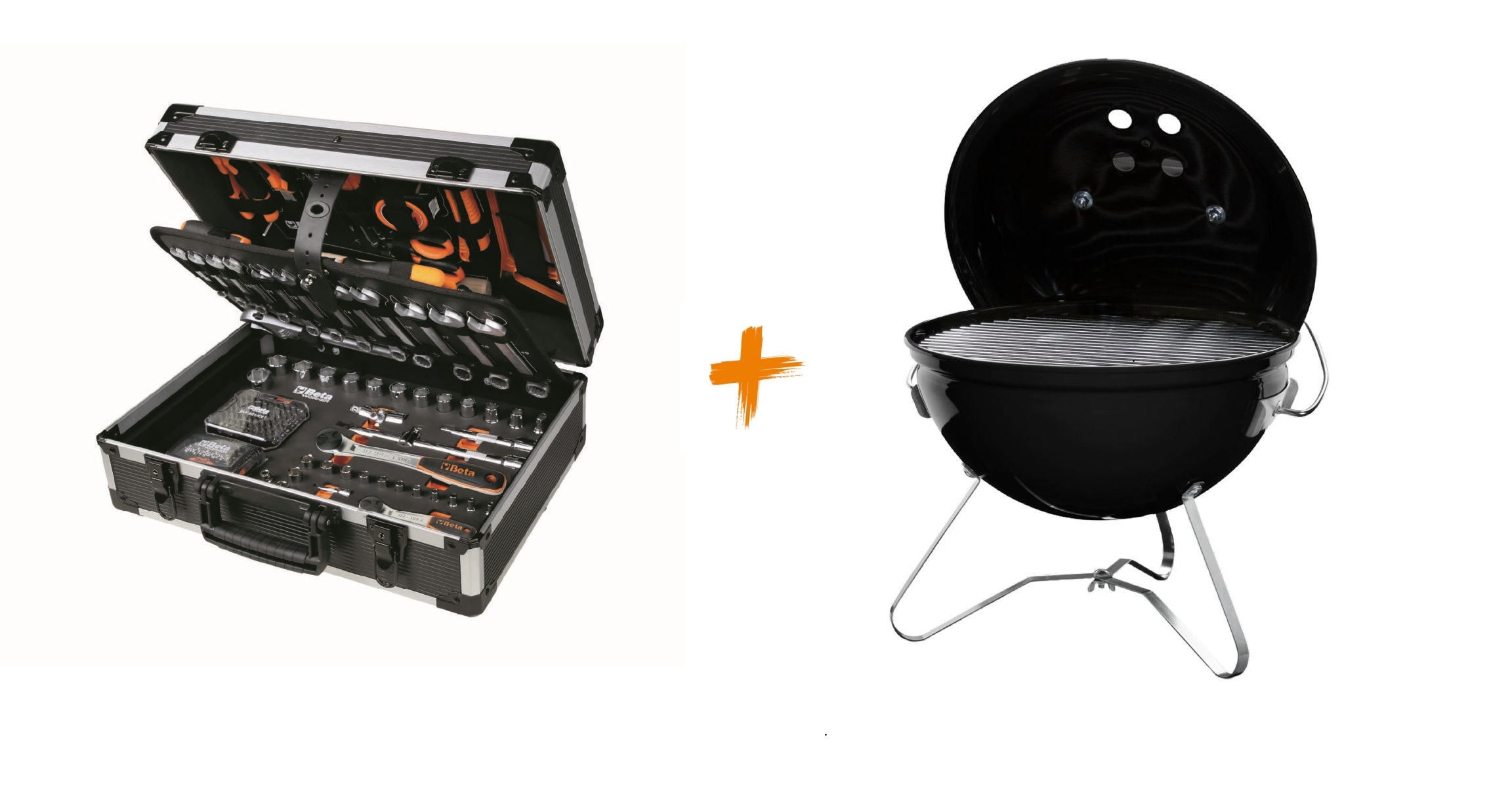 Beta ZNLWK0004 BW 2056T/E-TROLLEY Mallette à outils avec 163 pièces + BBQ compact gratuit