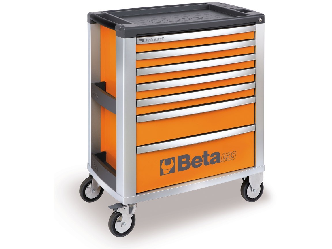Beta 039000001 C39-7/O Chariot à outils avec 7 tiroirs orange