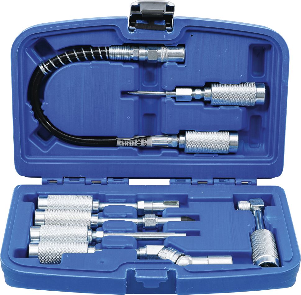 BGS 3142 Kit d'adaptateurs et d'accessoires pour pistolets à graisse 7 pièces