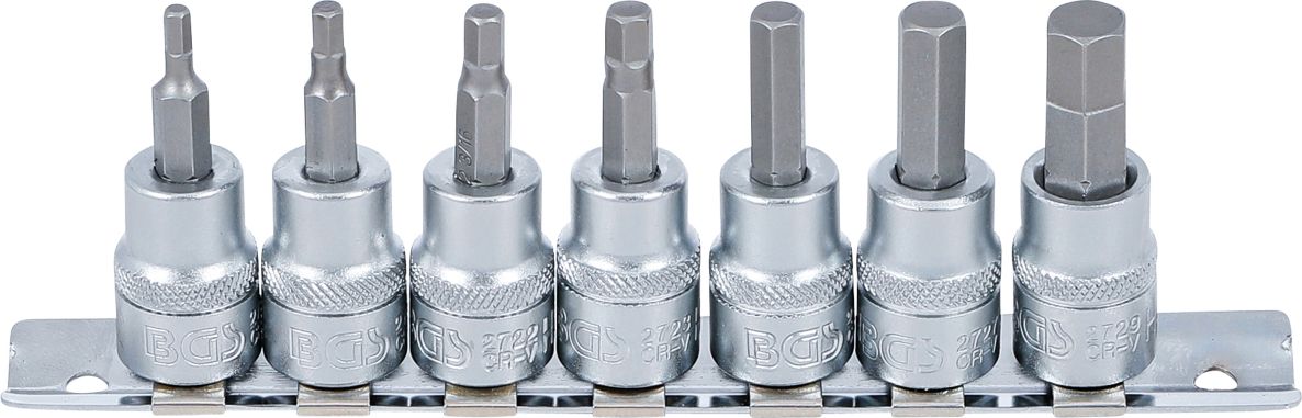 BGS 5104 Jeu d'embouts de clé à douille 10 mm (3/8") hexagonale intérieure 1/8" - 3/8" |inches 7 pièces