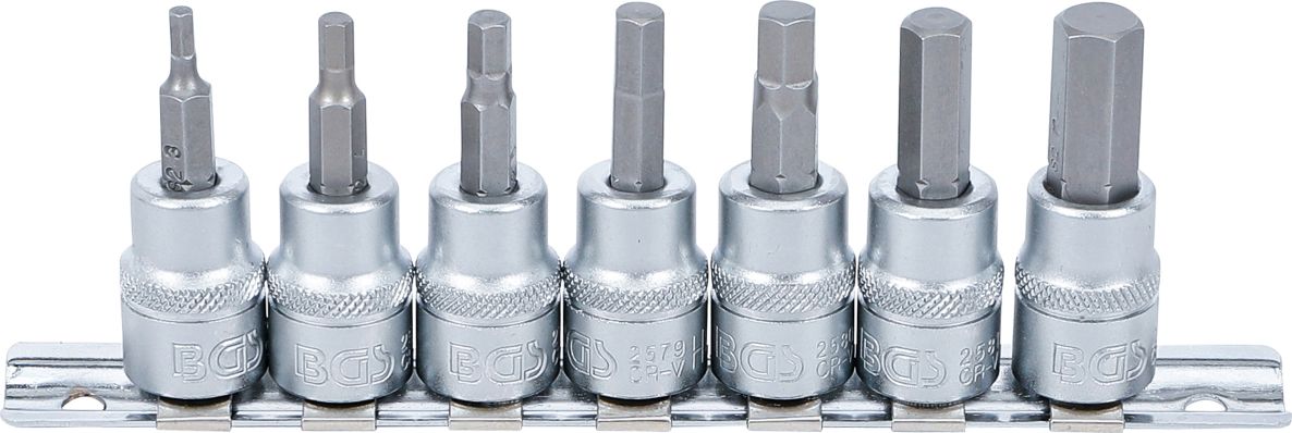 BGS 5107 Jeu d'embouts de clé à douille 10 mm (3/8") douille hexagonale 3 - 10 mm 7 pièces