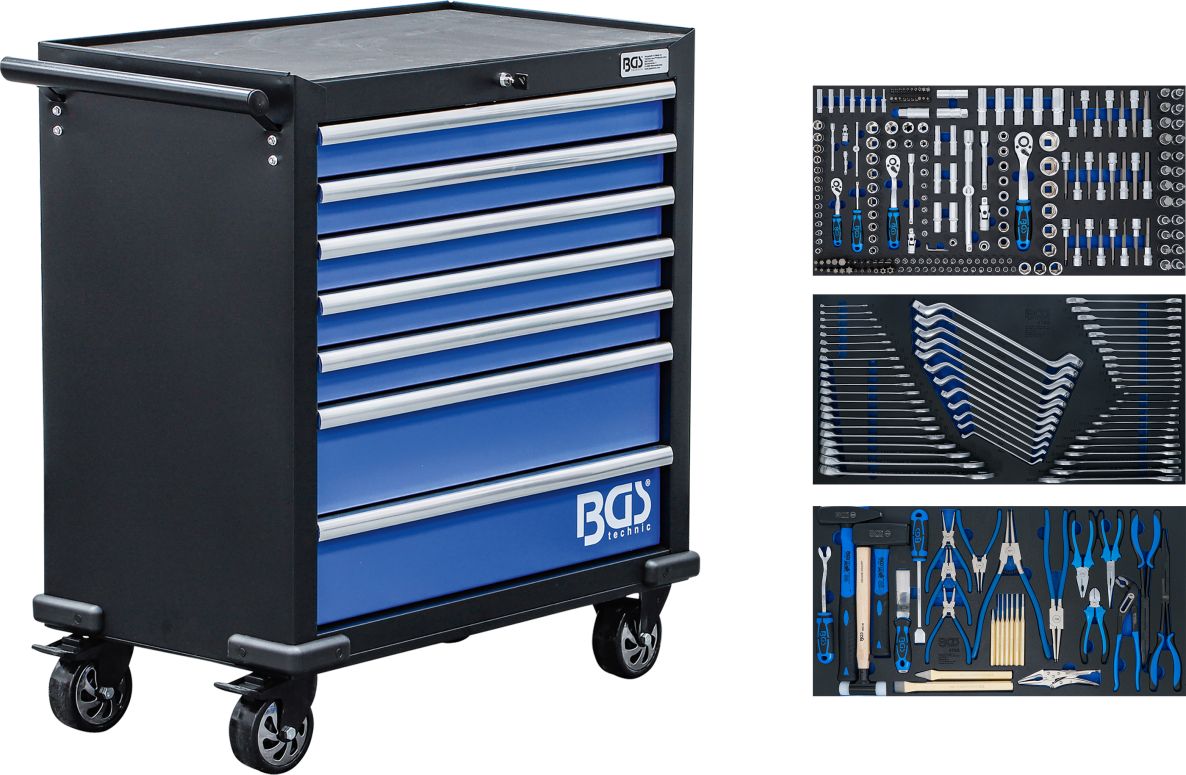 BGS 6063 Chariot à outils XL à 7 tiroirs avec 301 outils