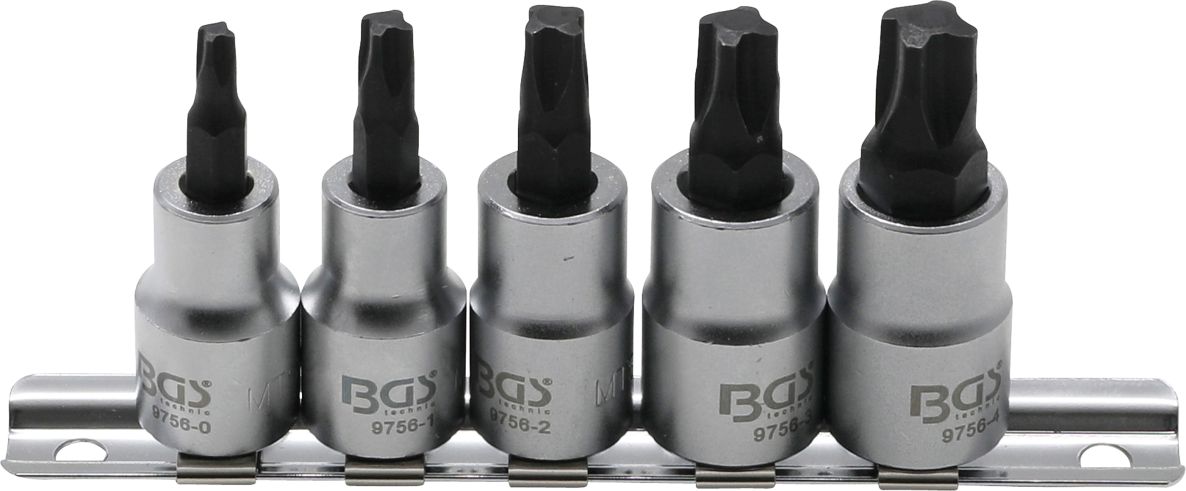 BGS 9756 Jeu d'embouts de clé à douille 10 mm (3/8") 4 côtés Profil (pour couple moteur MTS) MTS0 - MTS04 5 pièces