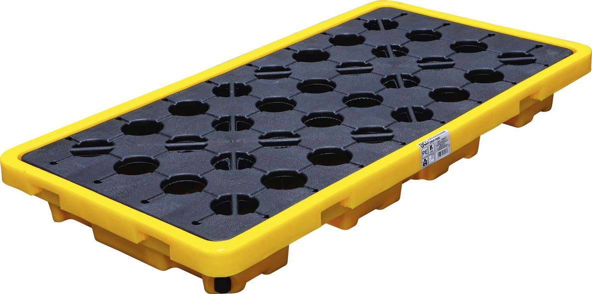 BGS 70047 Bac de récupération d'huile avec grille pour 2 fûts de 200 l