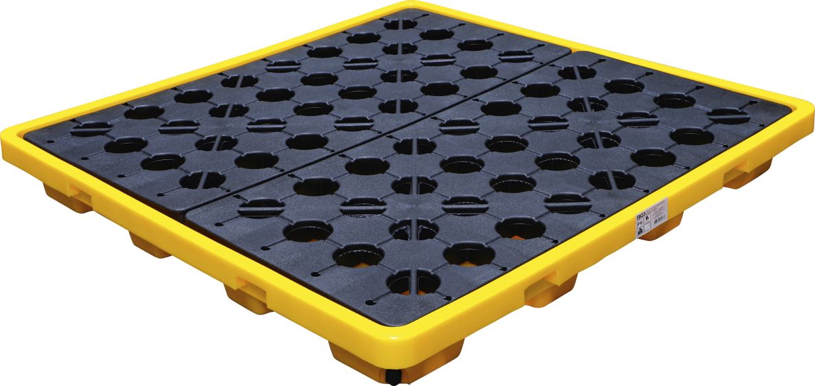 BGS 70050 Bac de récupération d'huile avec grille pour 4 fûts de 200 l