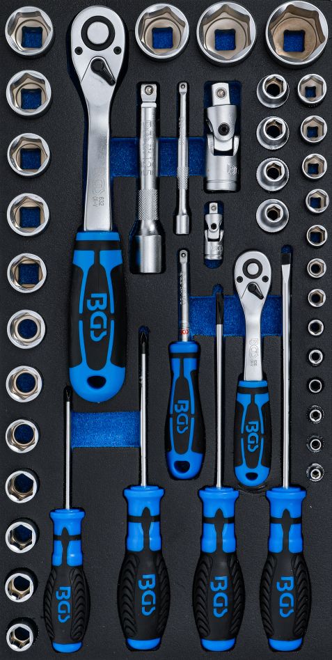 BGS 2002-7 Coffret pour BGS 2002 jeu de clés à douilles et tournevis 43 pièces