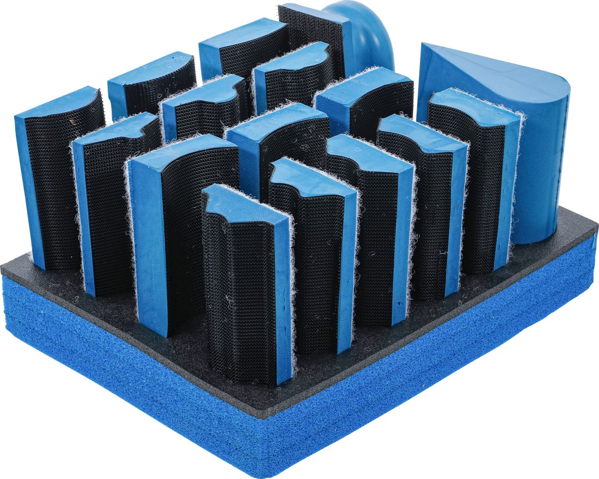 BGS 74365 Blocs de ponçage en velcro 16 pièces