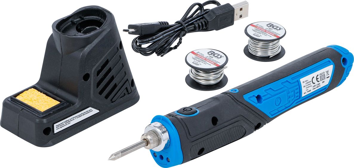 BGS 74485 Fer à souder pour batterie 5V 0,5Ah et station de charge dans la boîte