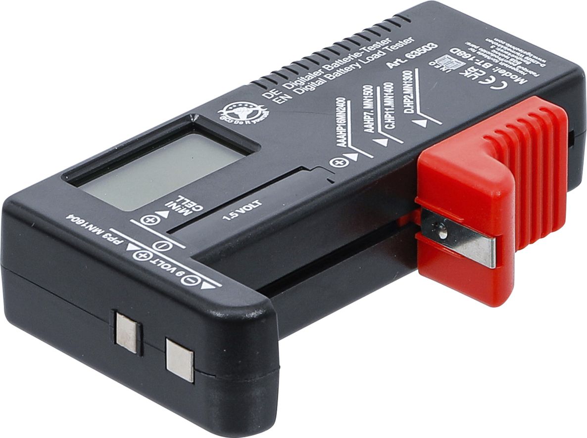BGS Do It Yourself 63503 Testeur de piles numérique 1,5 V / 9 V