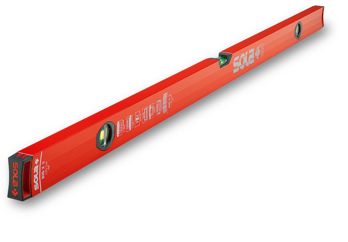 Sola 01373301 BIGX3/100 alu niveau à bulle X profil 100 cm (3 flacons)