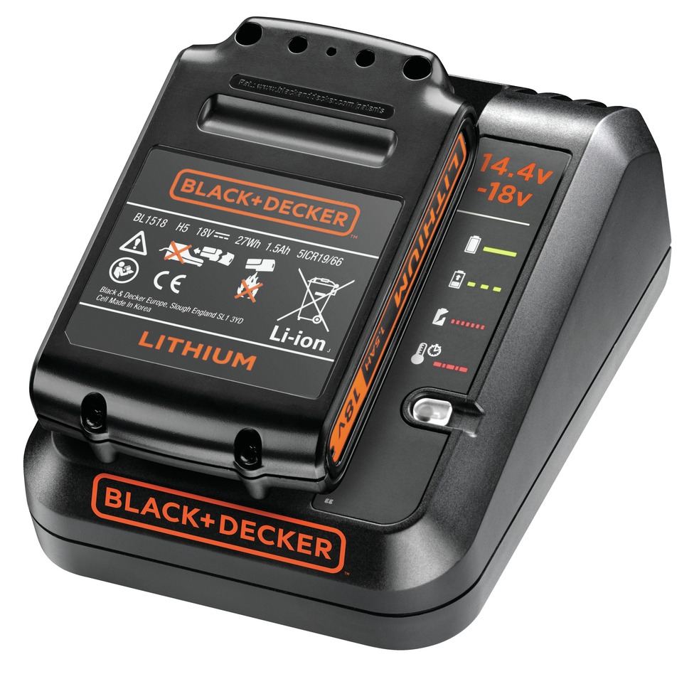 Black & Decker BDC1A15-QW Chargeur + Batterie 18 Volt 1.5 Ah Li-ion