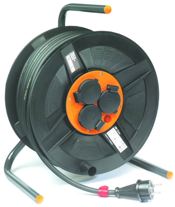 QwattPro 1111122 Enrouleur de câble Blackmaster BM300 33mtr 3x2.5 mm2