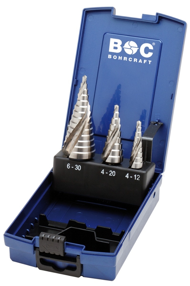 Bohrcraft 17631330003 Jeu de mèches pour escalier STB3-KS HSS spiral groove Gr. 1-2A-3A / 3-piece