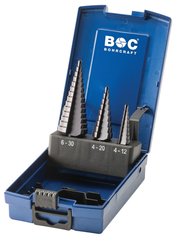 Bohrcraft 17621330003 Jeu de mèches pour escalier STB3-K TiAlN ABS Gr. 1-2A-3A/ 3-pièces
