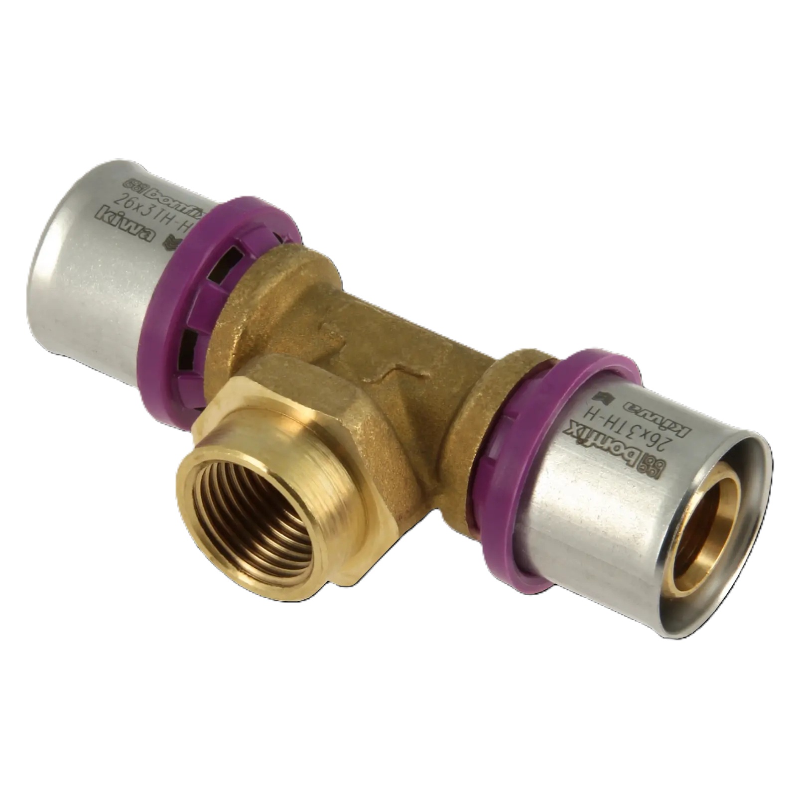Bonfix 2000725 Té alu-press 26 x 1/2" x 26 mm