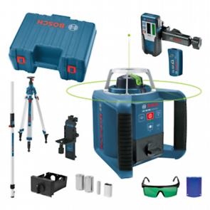 Bosch Bleu 061599404B GRL 300 HVG Rotation laser set1x batterie 9V 2x batterie 1.5V 1x batterie 1.5V et chargeur en mallette