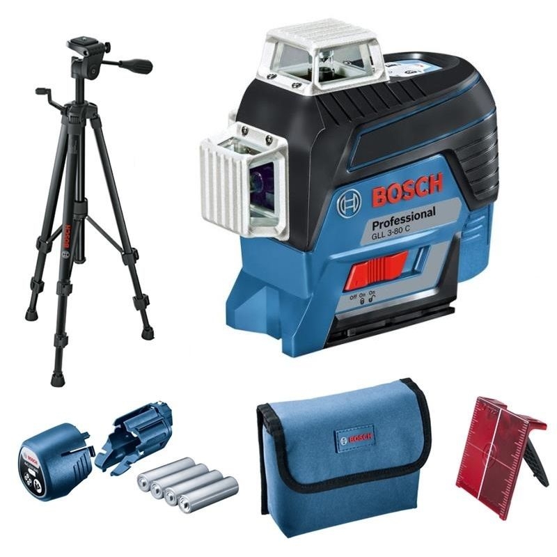 Bosch Bleu 0601063R01 Laser lignes GLL 3-80 C + Trépied BT 150