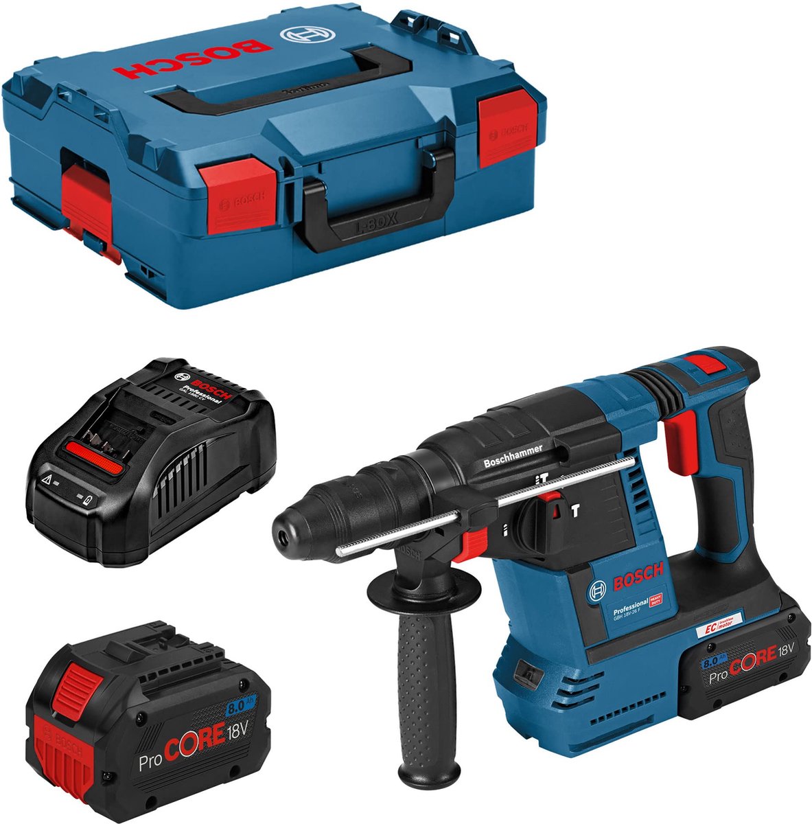 Bosch Bleu 061191000E GBH 18V-26 F Perforateur 18V ProCore dans L-Boxx